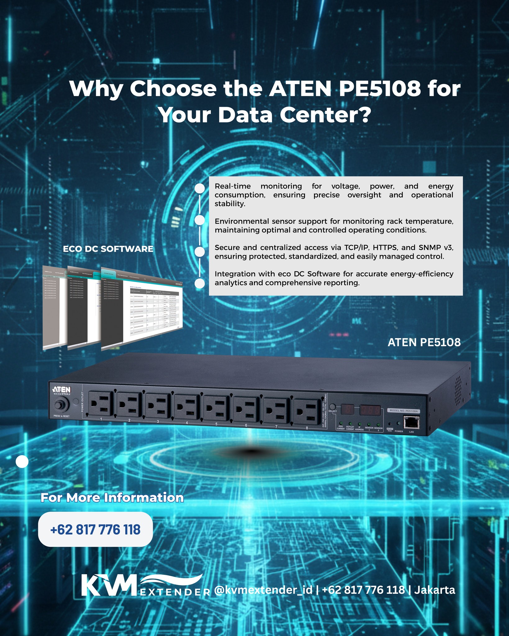 KVM - Mengapa Memilih ATEN PE5108 untuk Data Center Anda? Pantau arus ...