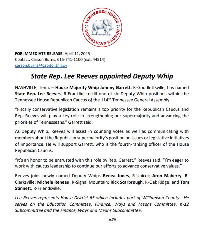 I'm honored to - along with... - Representative Lee Reeves | Facebook