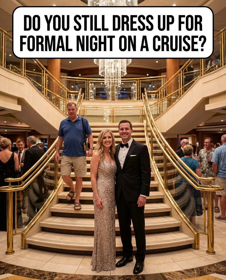 Somewhere between the tuxedos and the flip-flops, formal night has quietly changed. So do you still dress up for it? For plenty of cruisers, it's the highlight of the week. The gown
