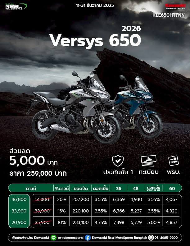 🔥โปรสุดพิเศษสิ้นปีนี้🔥 🔥 Kawasaki VERSYS 650 2025 🔥 ✓พร้อมของ