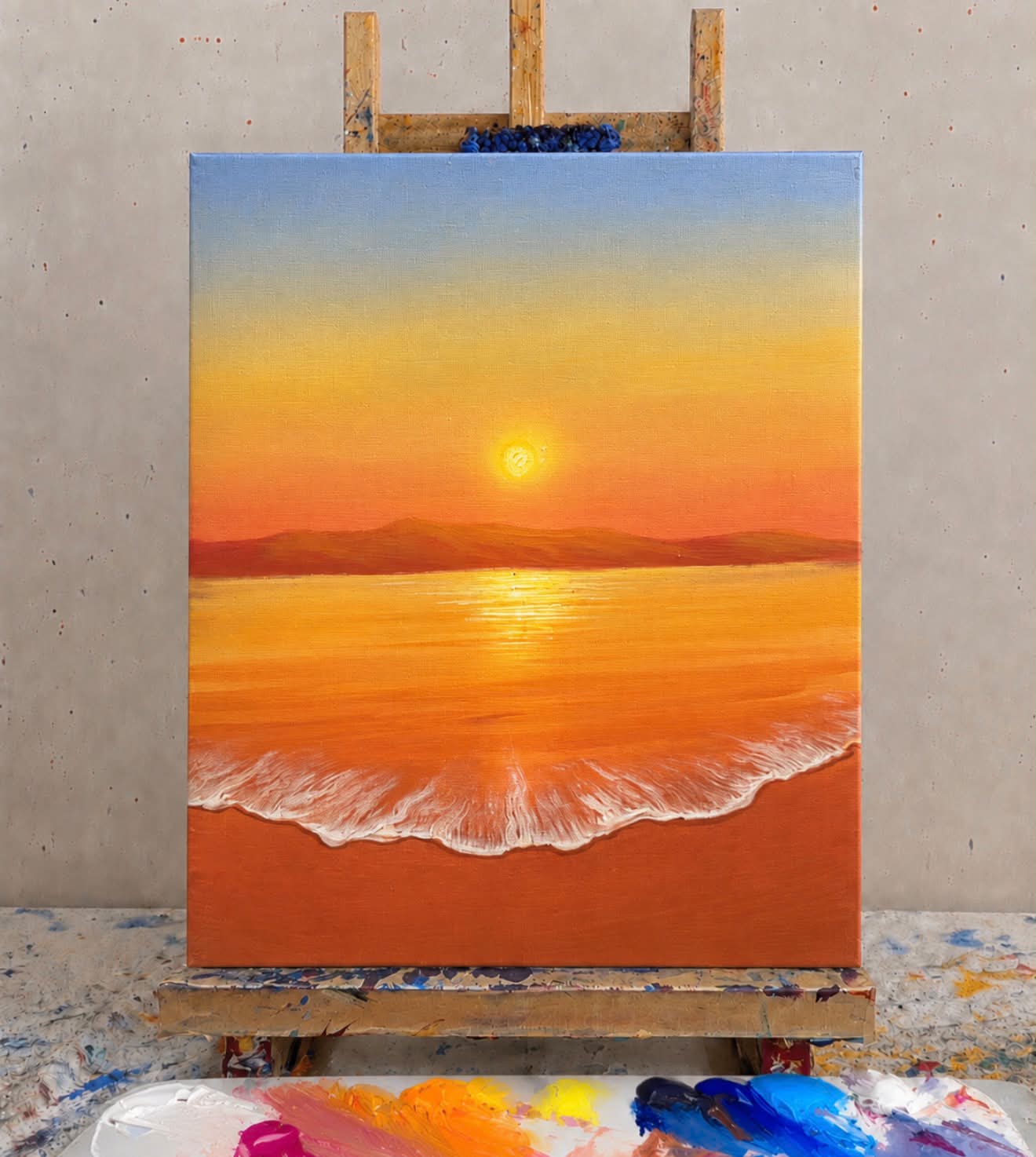 Tranquil water at golden hour