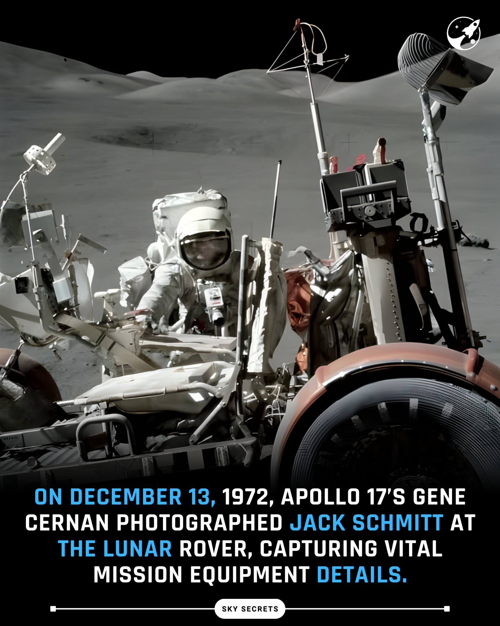 At the start of the third Apollo 17 EVA on the lunar surface, on