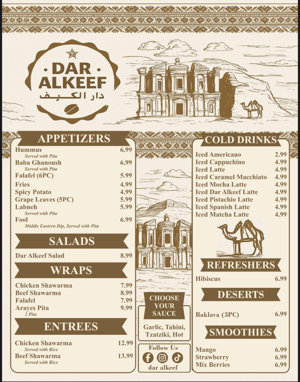 DAR - Open from 11:00 Am to 12:00 Am -Monday to Saturday - Sunday 3:00 ...