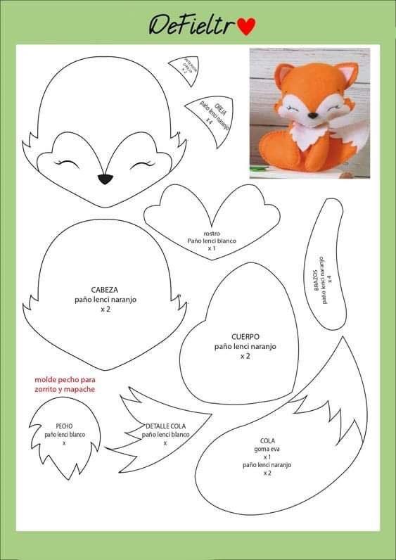 Renard en feutre facile. Patron PDF. Créez un jouet en feutre simple et mignon en utilisant des techniques de couture de base. Parfait pour les