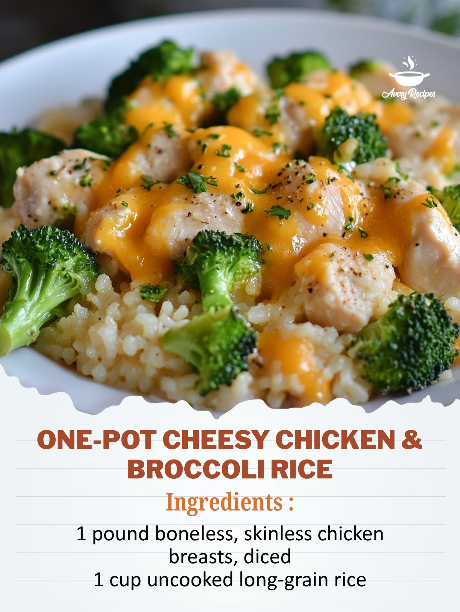 Avery - One-Pot Cheesy Chicken & Broccoli Rice Creamy Cheesy Chicken ...