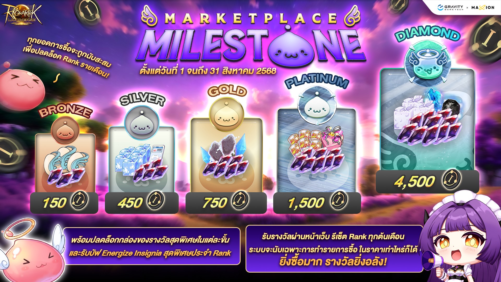 Ragnarok - 🎉 Marketplace Milestone เดือนสิงหาคมมาแล้ว! 🎉 เพียงแค่คุณ ...
