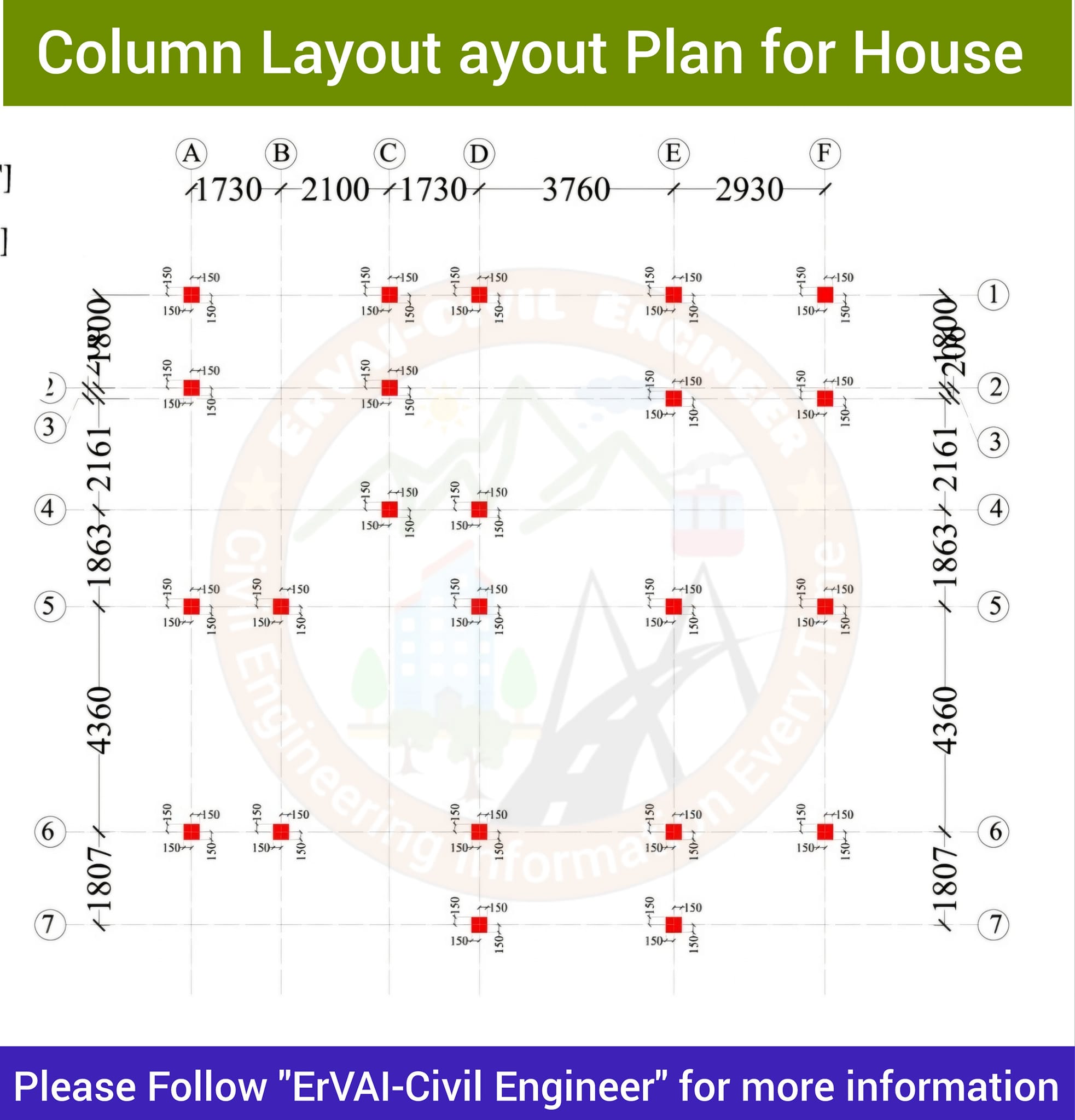 ErVAI-Civil - Column Layout Plan for House #civilengineeringknowledge # ...