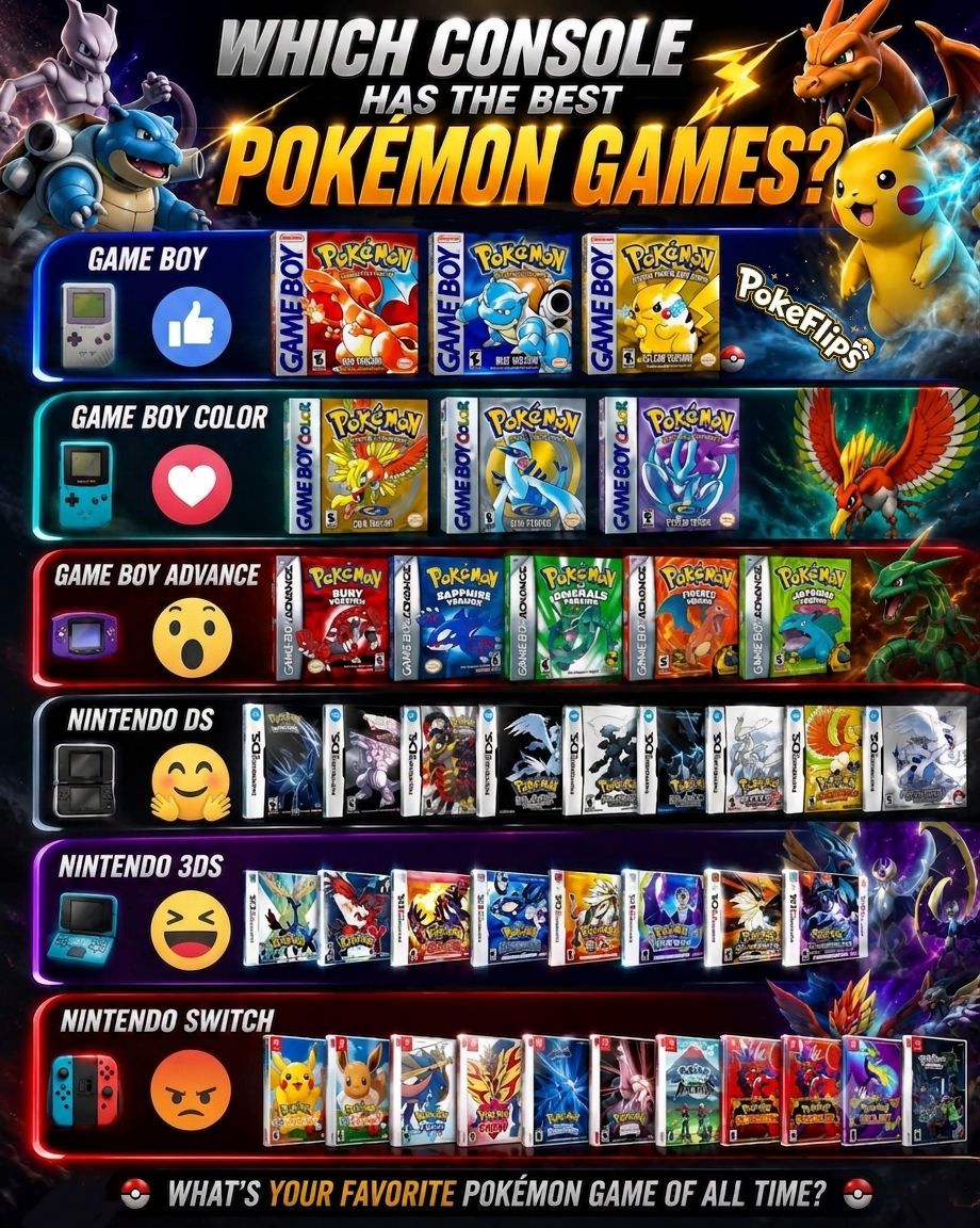 Gen 1 in 1996 through a speculative Gen 10 in 2027 Gen 1 (1996