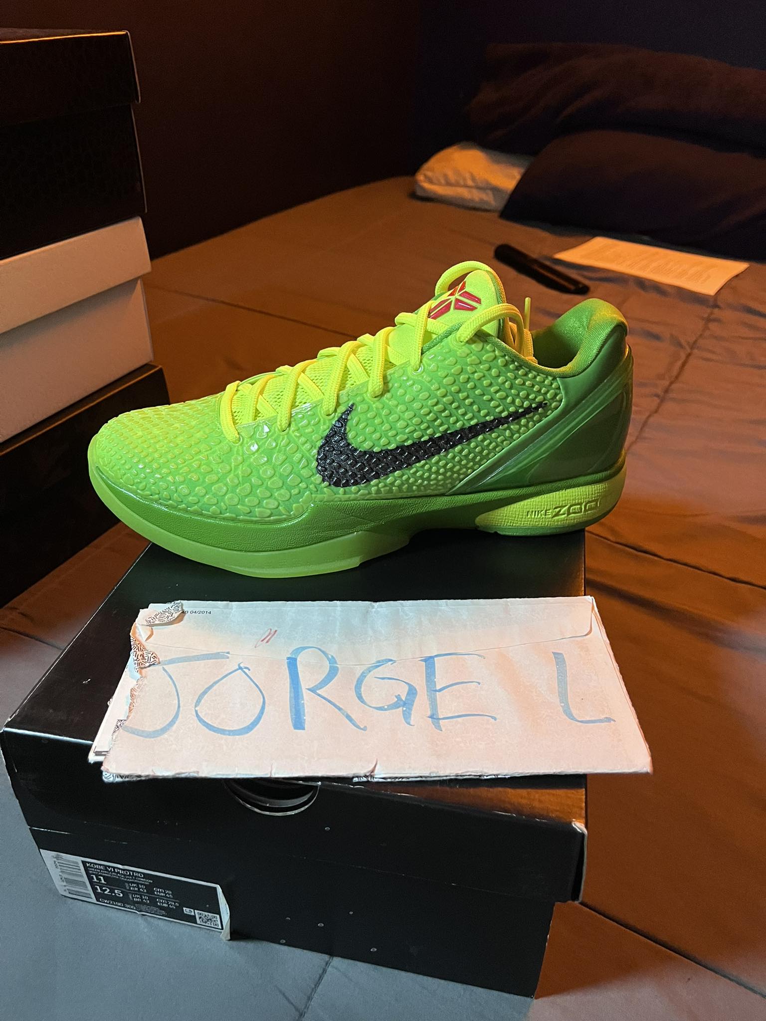 Have these Nike Kobe Grinch cleats for sale. Size 11 1/2 men