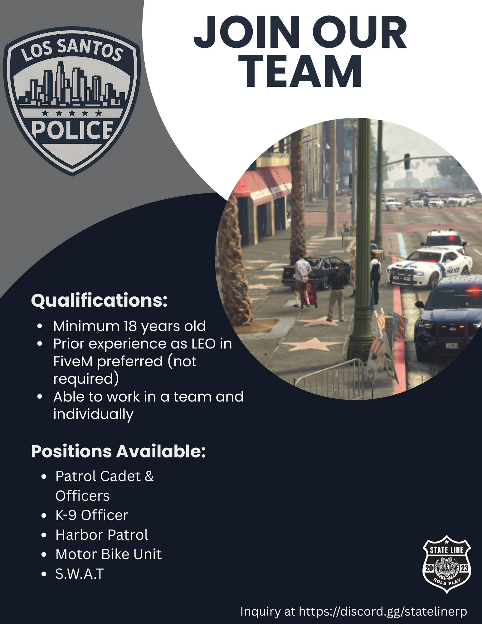 State Line RP - LSPD Recruitment Now Open The Los Santos... | Facebook