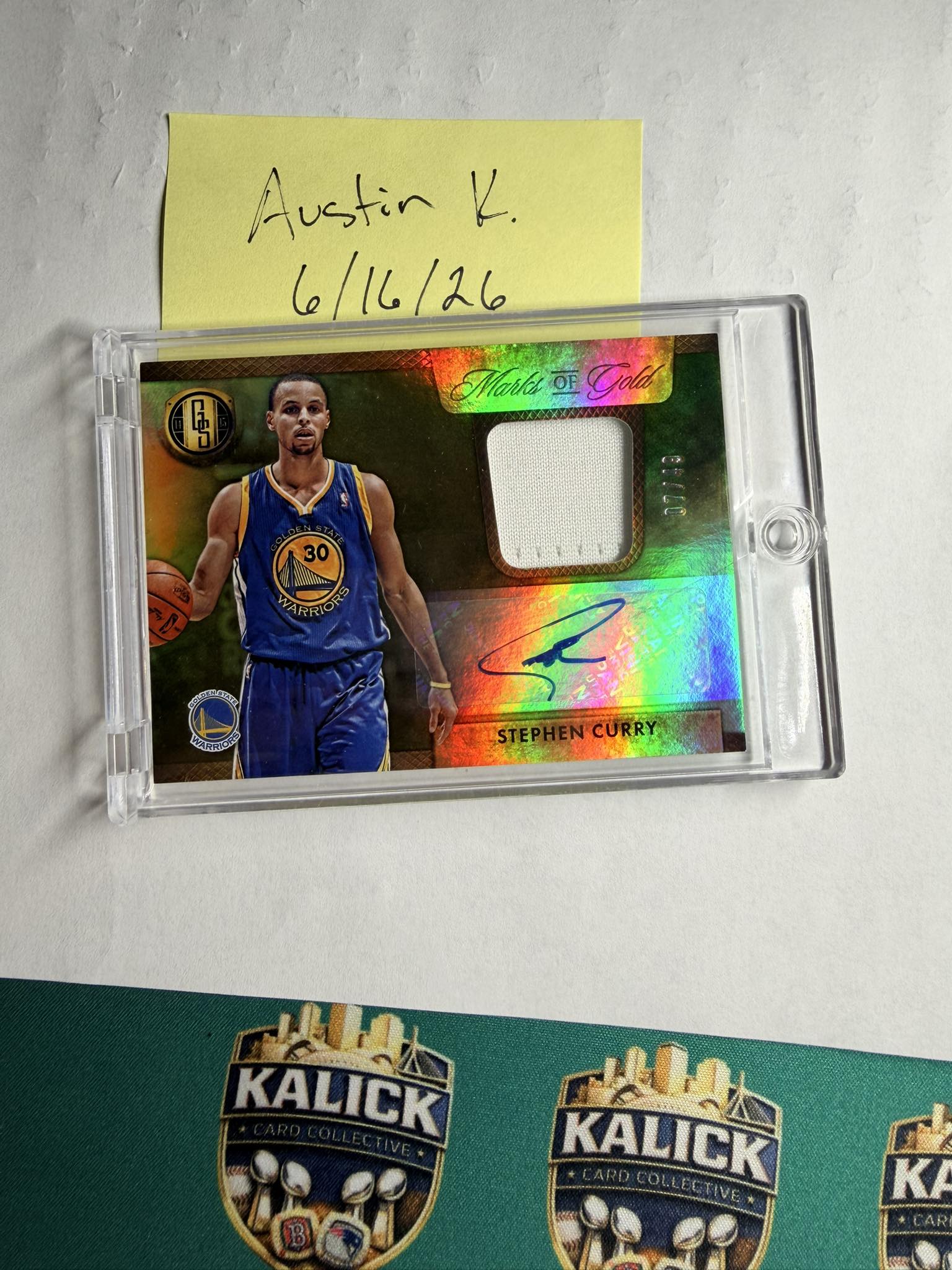 Steph Curry game worn auto for sale