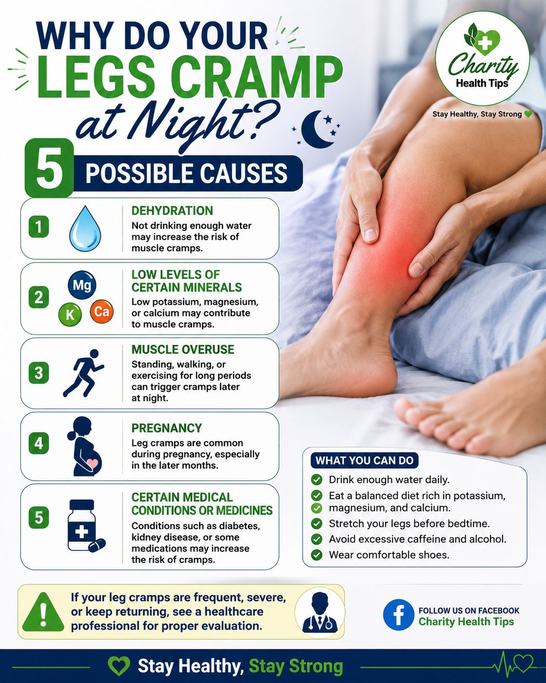 What causes severe leg cramps at night?
