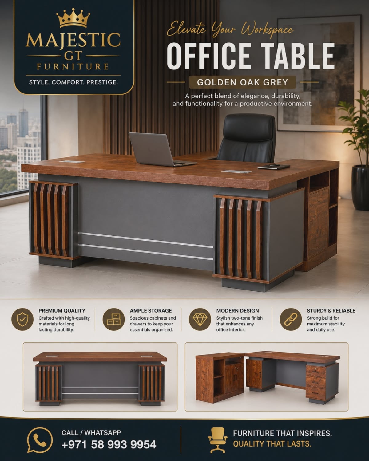 Modern Executive Office Desk | Majestic GT Furniture, Create a 