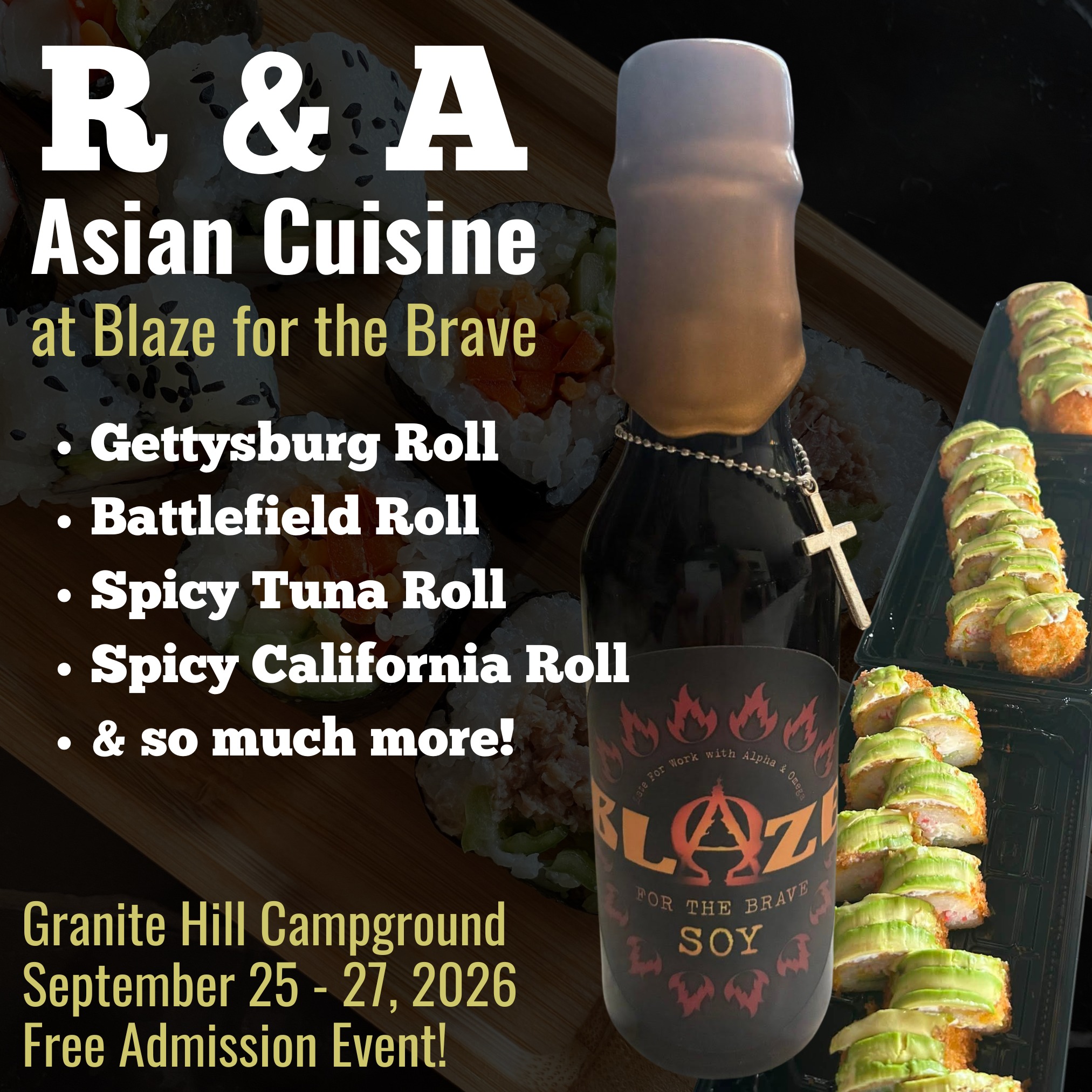 Blaze for the Brave 2026 event features new soy sauce and sushi