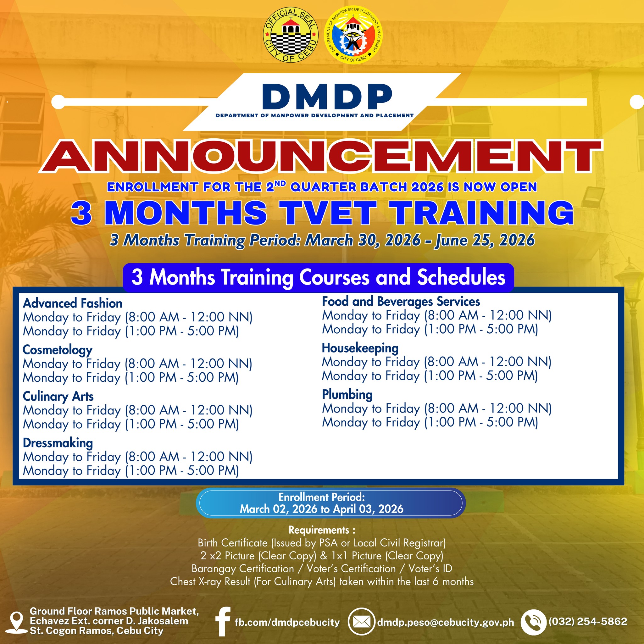 Cebu - 𝗔𝗡𝗡𝗢𝗨𝗡𝗖𝗘𝗠𝗘𝗡𝗧 | 𝗘𝗡𝗥𝗢𝗟𝗟𝗠𝗘𝗡𝗧 𝗡𝗢𝗪 𝗢𝗣𝗘𝗡! The Department of Manpower ...