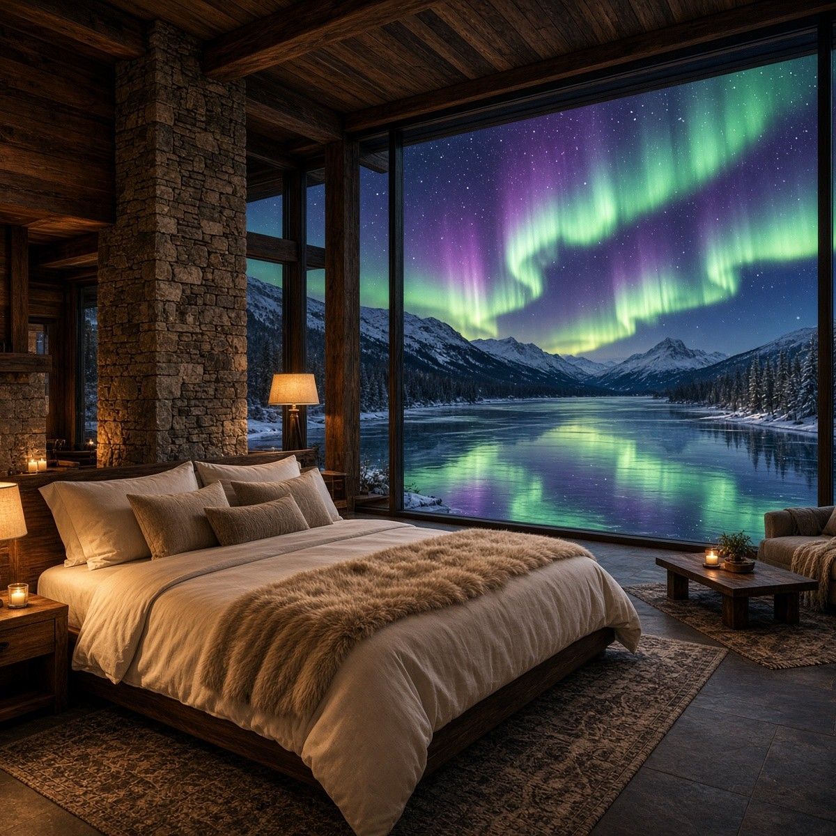 Imagine waking up in a spacious luxury cabin with the sound of a gentle ...