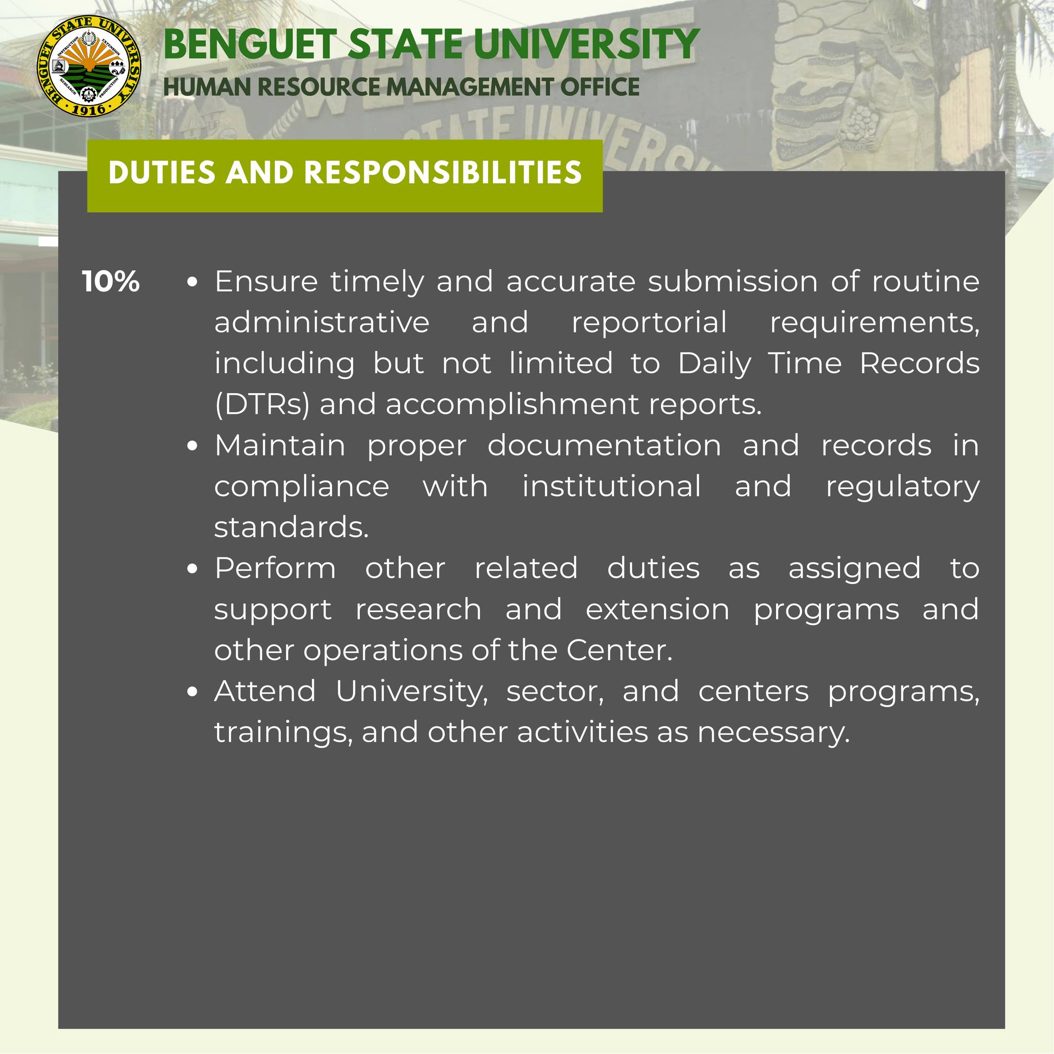 Benguet State University added... - Benguet State University