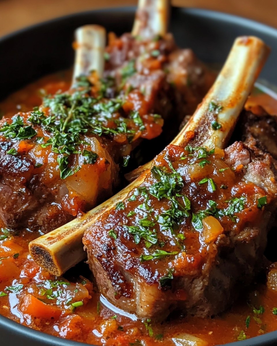 Grid - Glossy Red Wine–Herb Braised Lamb Shanks with Macadamia Dust ...