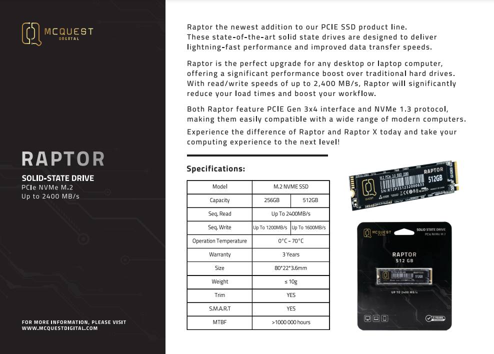 Giới thiệu SSD Quest Raptor – Lựa chọn... - McQuest Việt Nam | Facebook