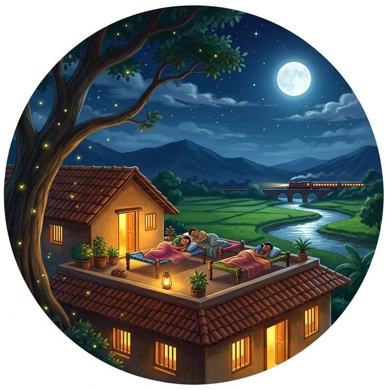Lush Vegetable Garden Waves, River Current Shimmer & Starry Farmhouse ...