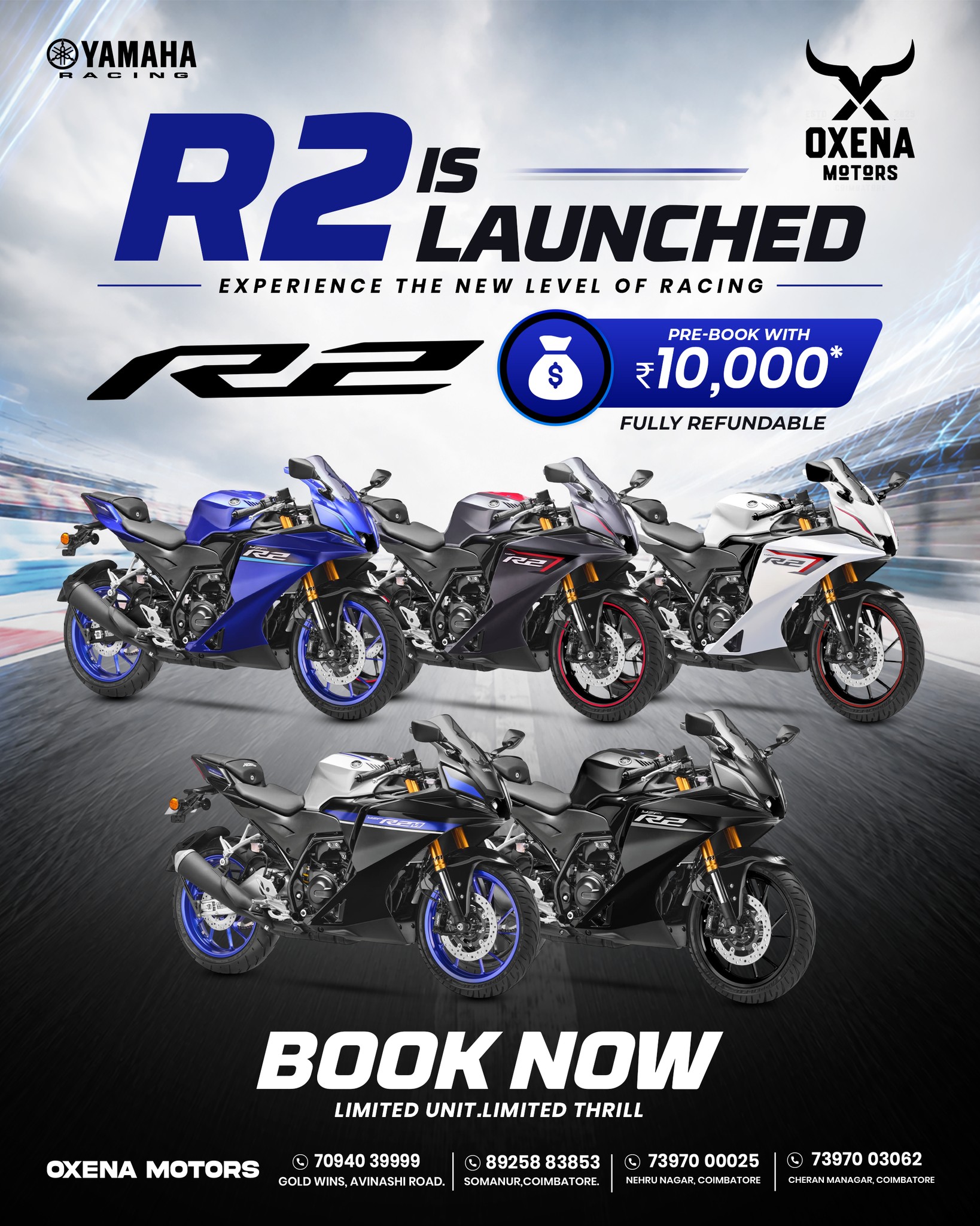 Yamaha R2 launched at Oxena Motors with pre-booking options
