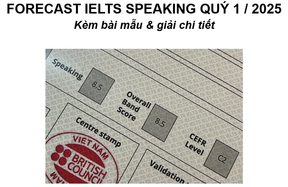 Quân - 5 TỪ VỰNG "HAY HAY" SỬ DỤNG CHO BỘ FORECAST IELTS SPEAKING QUÝ 1 ...