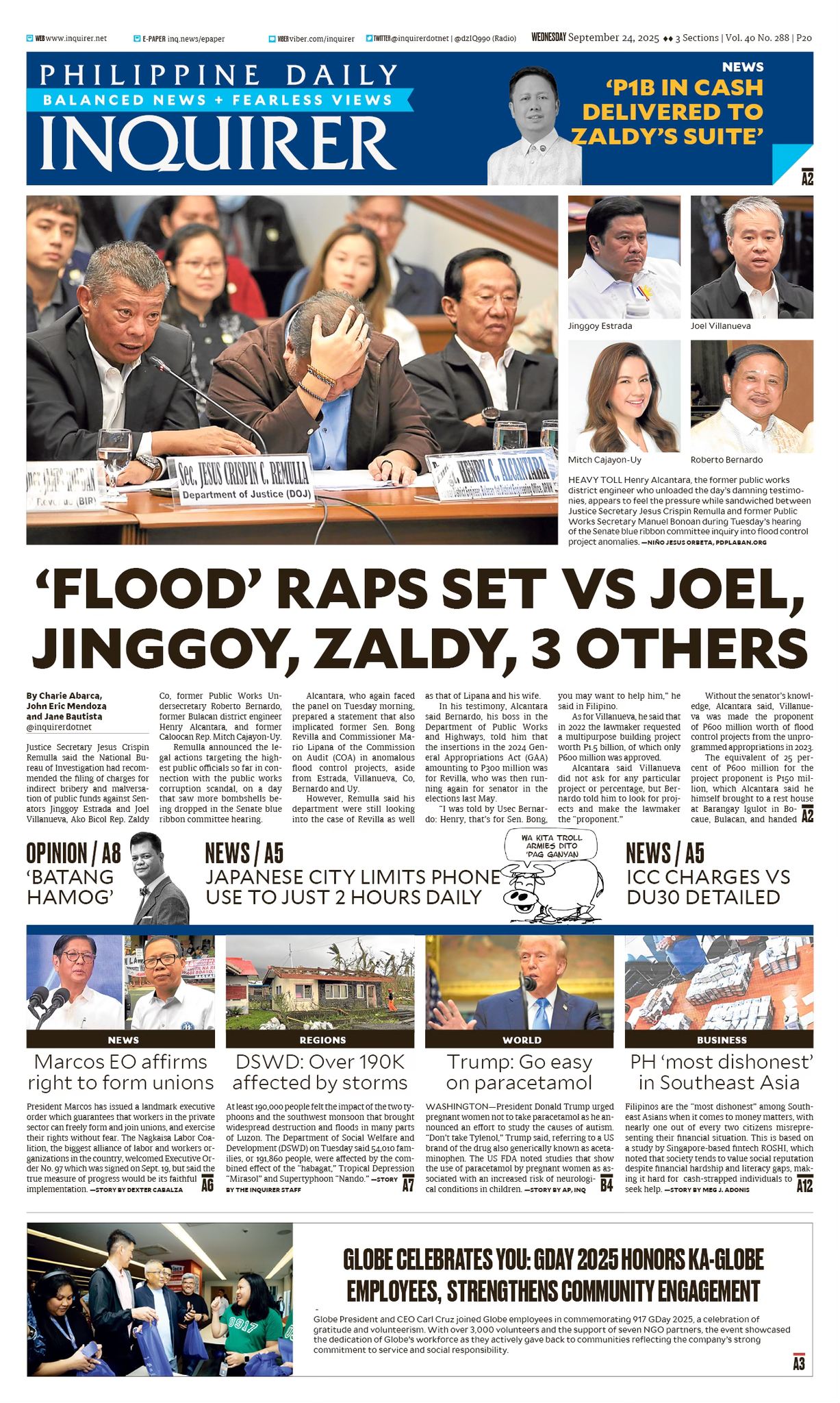 INQUIRER.net - Today's Inquirer front page (September 24,... | Facebook