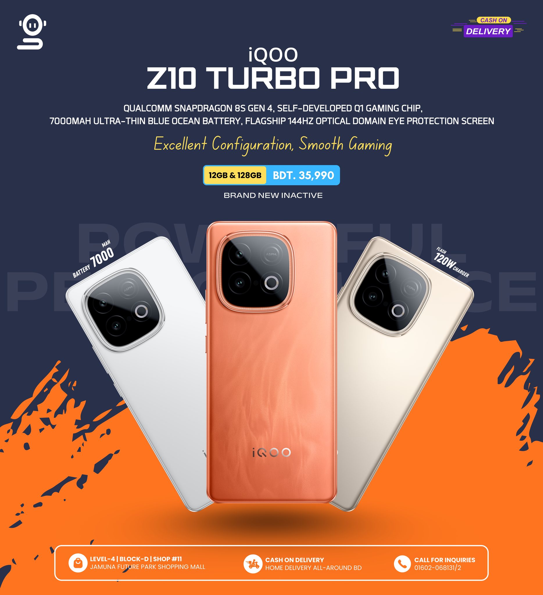 🔥iQOO Z10 TURBO PRO (BRAND NEW) বেষ্ট প্রাইসে