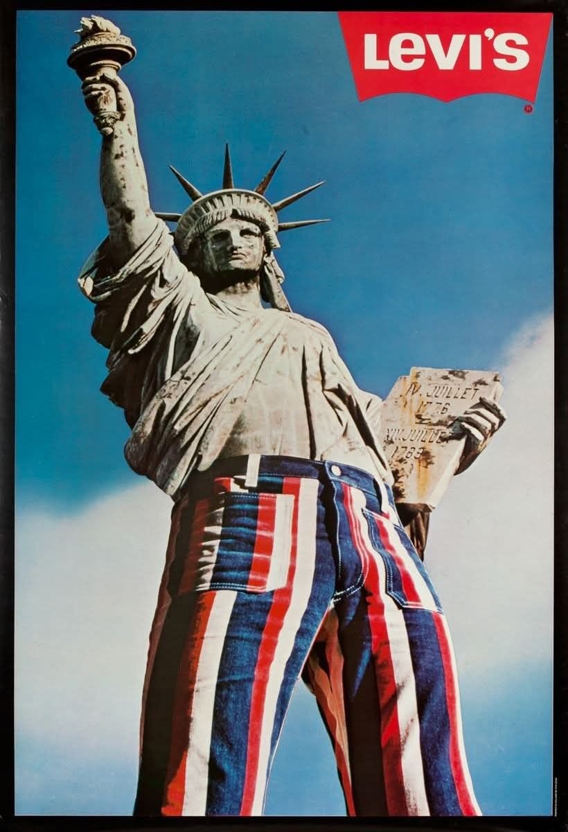 Lady Liberty in Levi's 1976 bicentennial ad