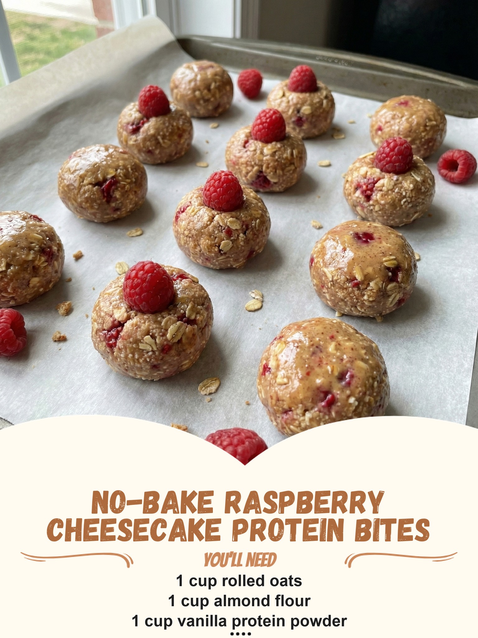 Scarlet - No-Bake Raspberry Cheesecake Protein Bites Ingredients: - 1 ...