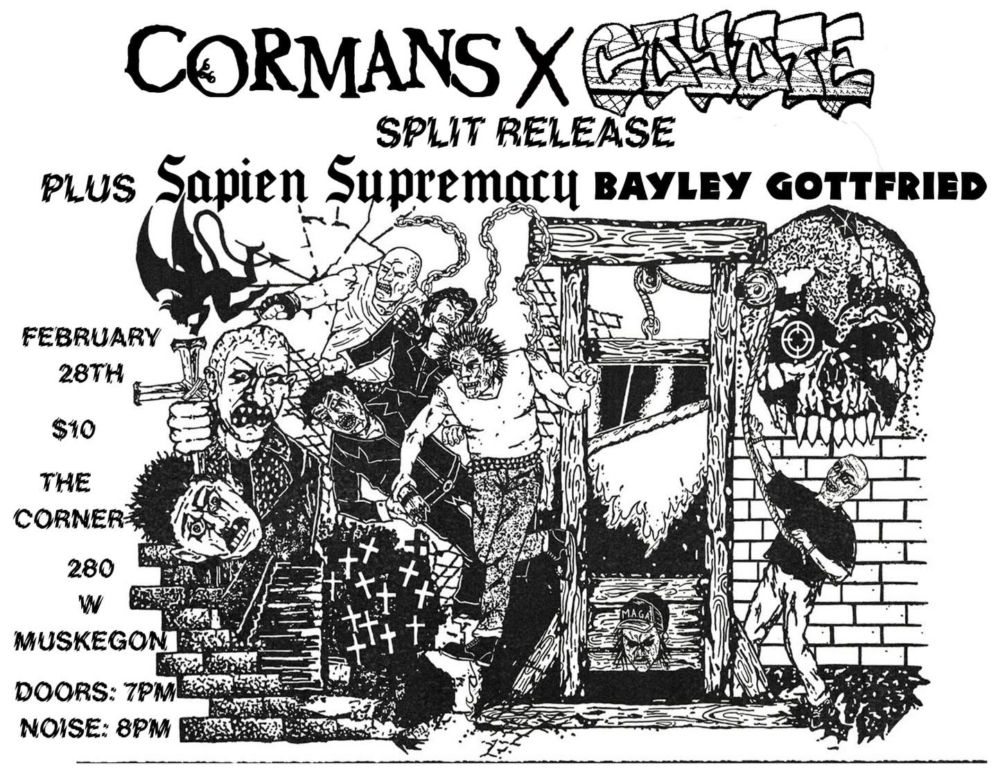 Saturday! Hardcore and punk as @c0rmans and @coyote_616 celebrate