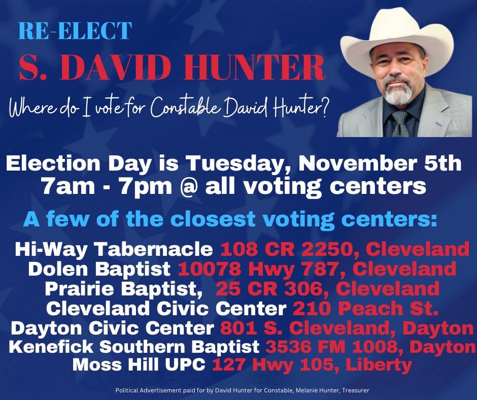 David Hunter Liberty Co Constable Pct 5 Campaign Page