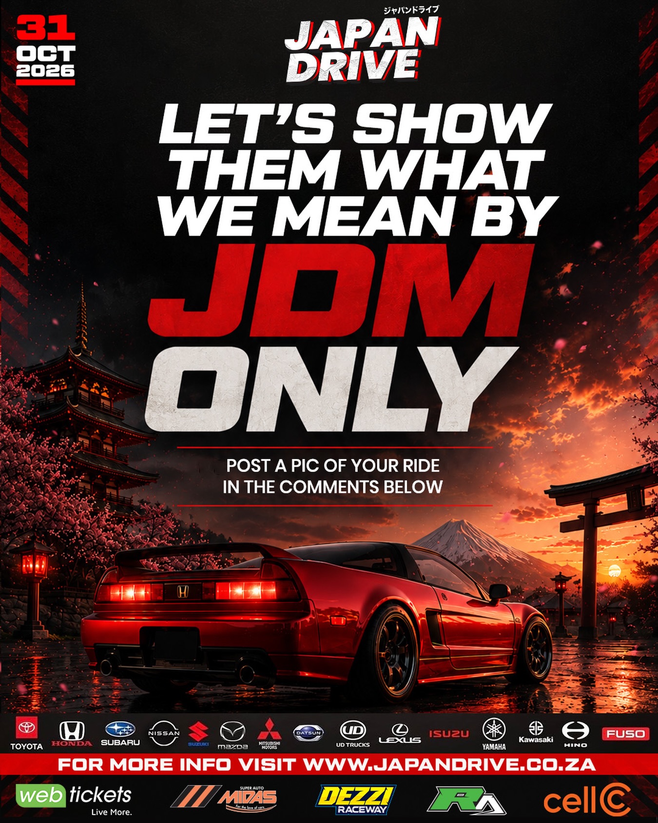 ジャパレゲ/japjam/FREE SOUTH AFRICA 🇯🇵 JAPAN DRIVE IS BACK! 🇯🇵 After an incredible first event