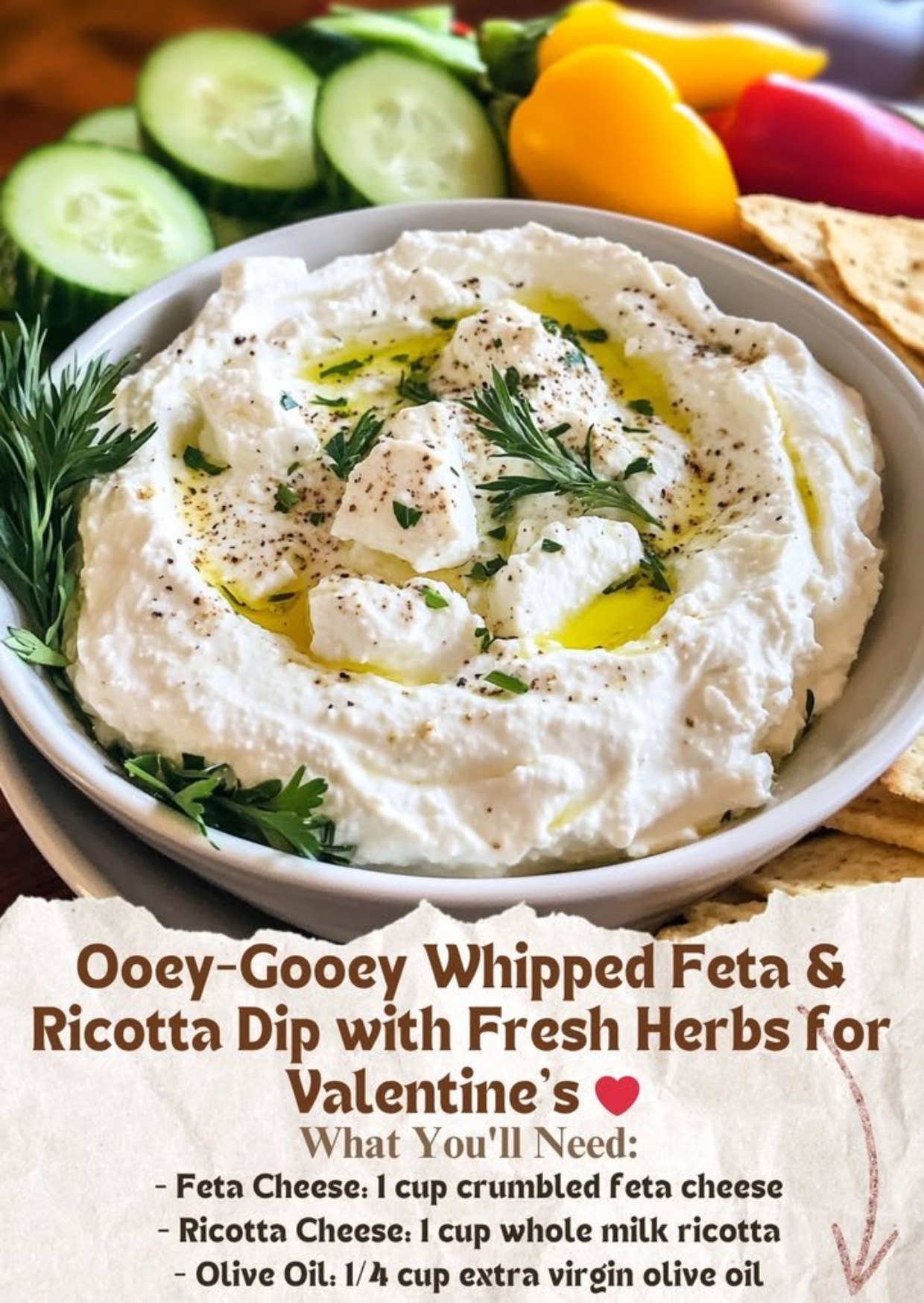 Recipes Vibes - This Ooey-Gooey Whipped Feta & Ricotta Dip... | Facebook