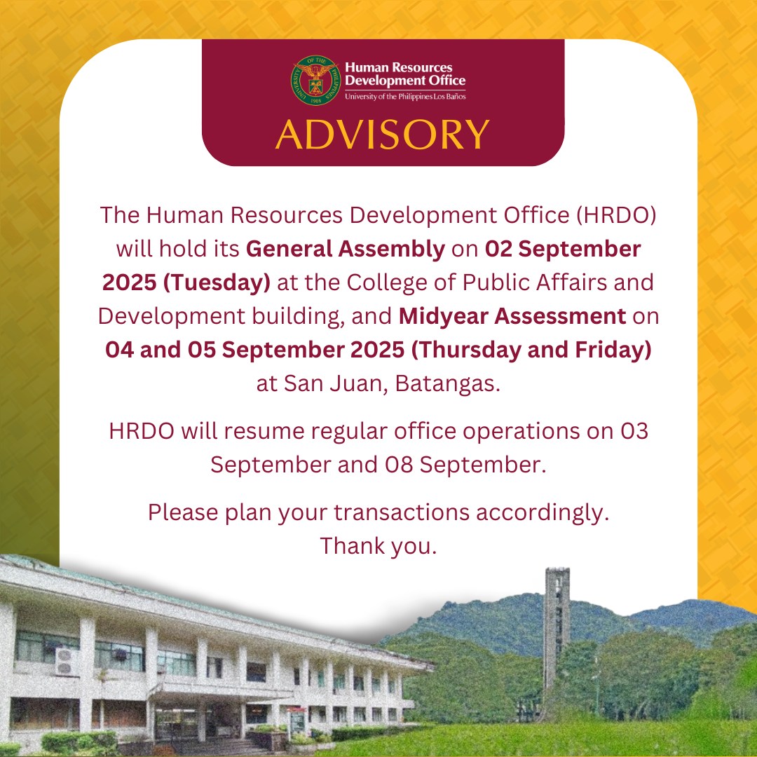 UPLB HRDO Official | The Human Resources Development Office (HRDO) will ...