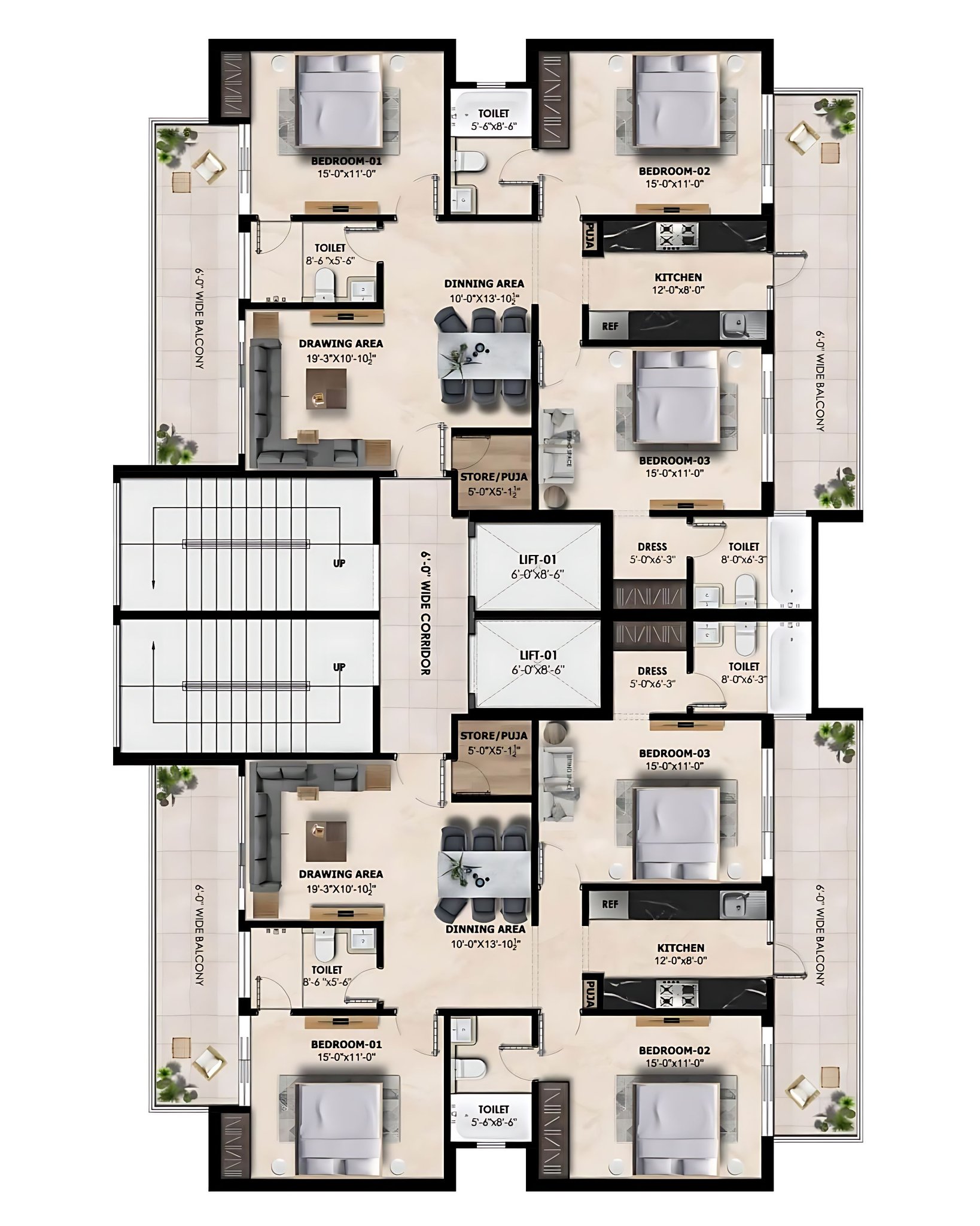 quintymirjam - This image is a detailed floor plan for two apartment ...