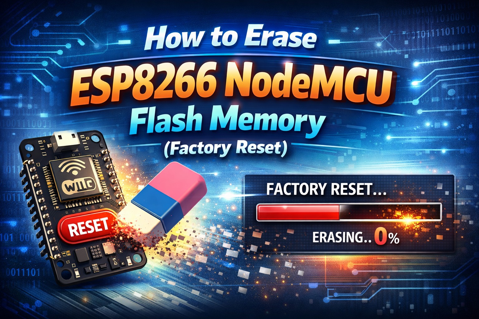 ESP32 ESP8266 For Beginner | How to Erase ESP8266 NodeMCU Flash Memory ...