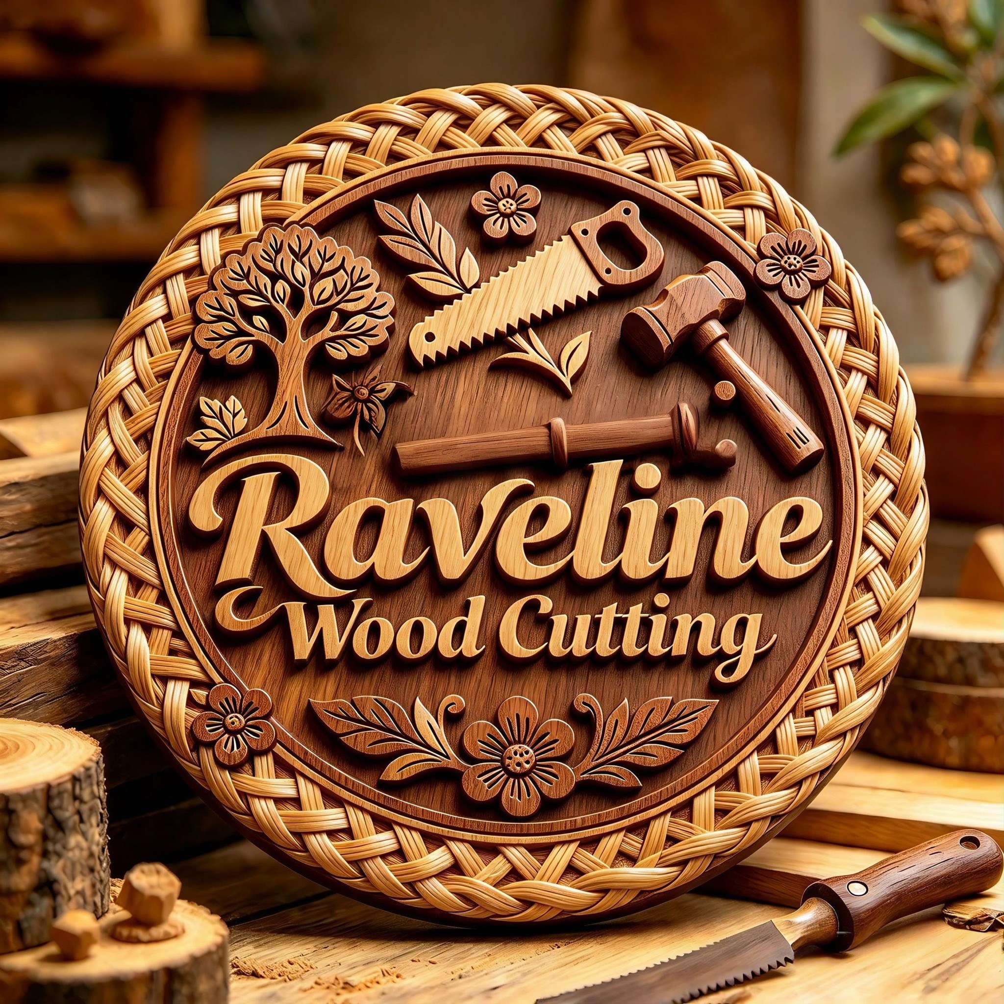 The process of making crafts by cutting wood 059 | Raveline