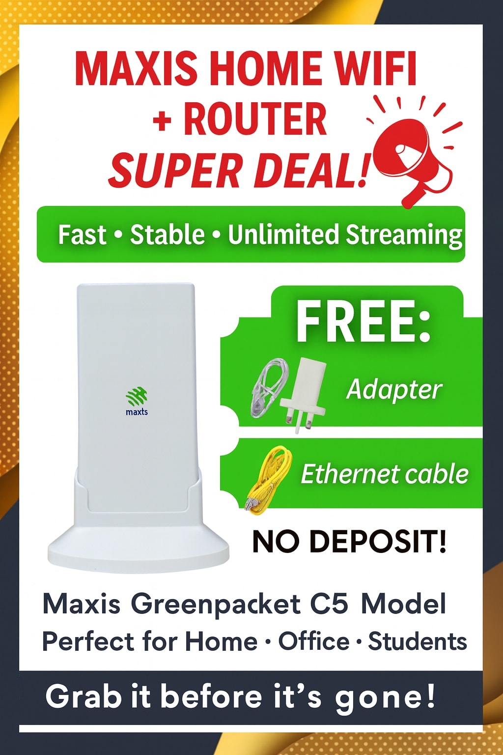 🔥 MAXIS HOME WIFI + ROUTER — PROMO... - House Of Phone S/B | Facebook