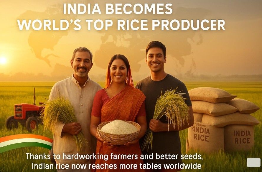 Bharat - India has officially become the world’s top rice producer ...