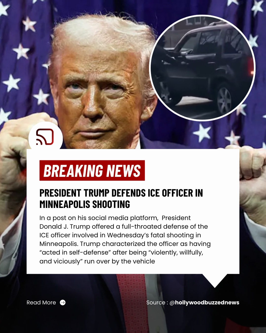 Hollywood - President Trump Defends ICE Officer in Minneapolis Shooting ...