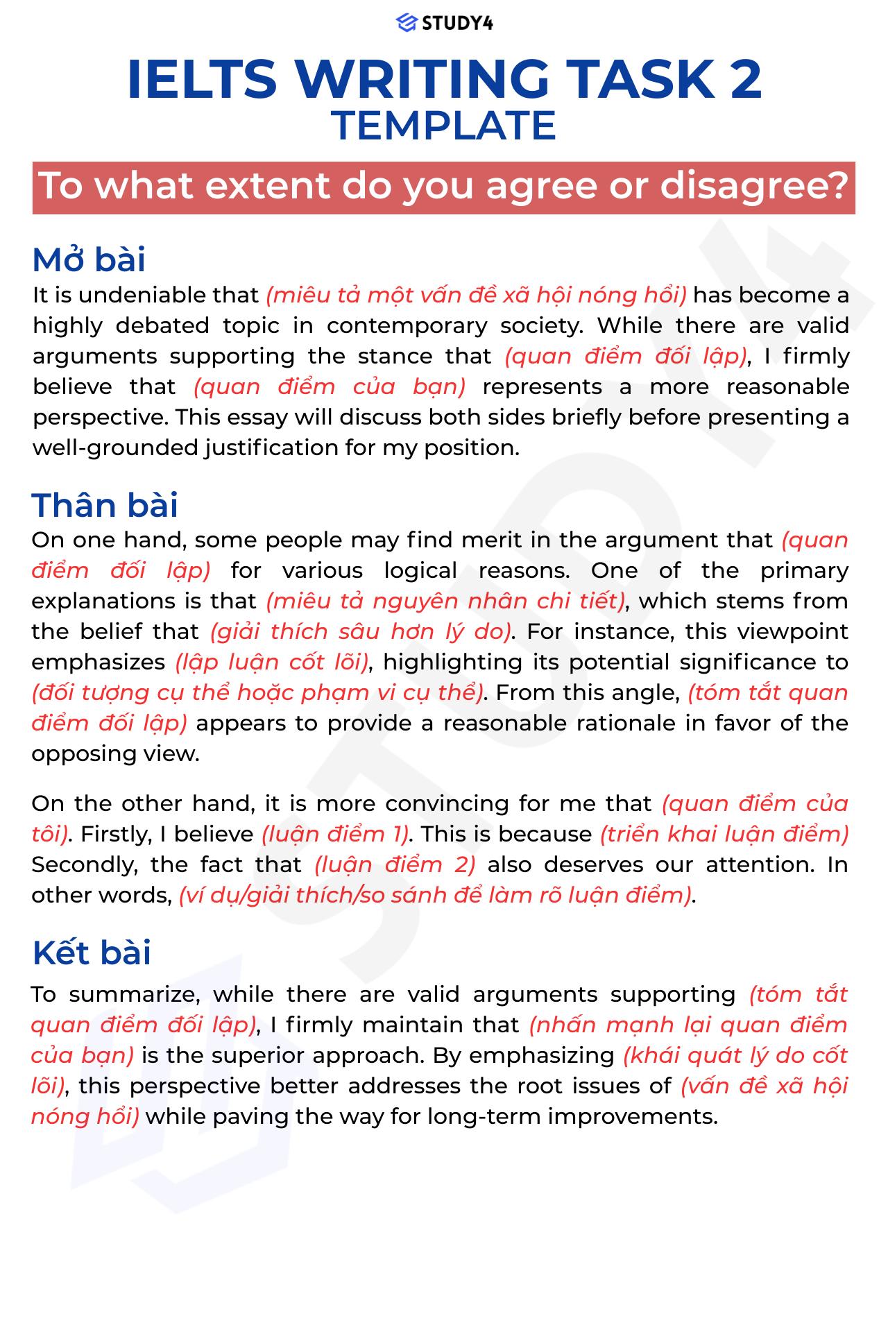 Cộng đồng tự học IELTS trên STUDY4 | # **IELTS Writing Task 2 Template ...