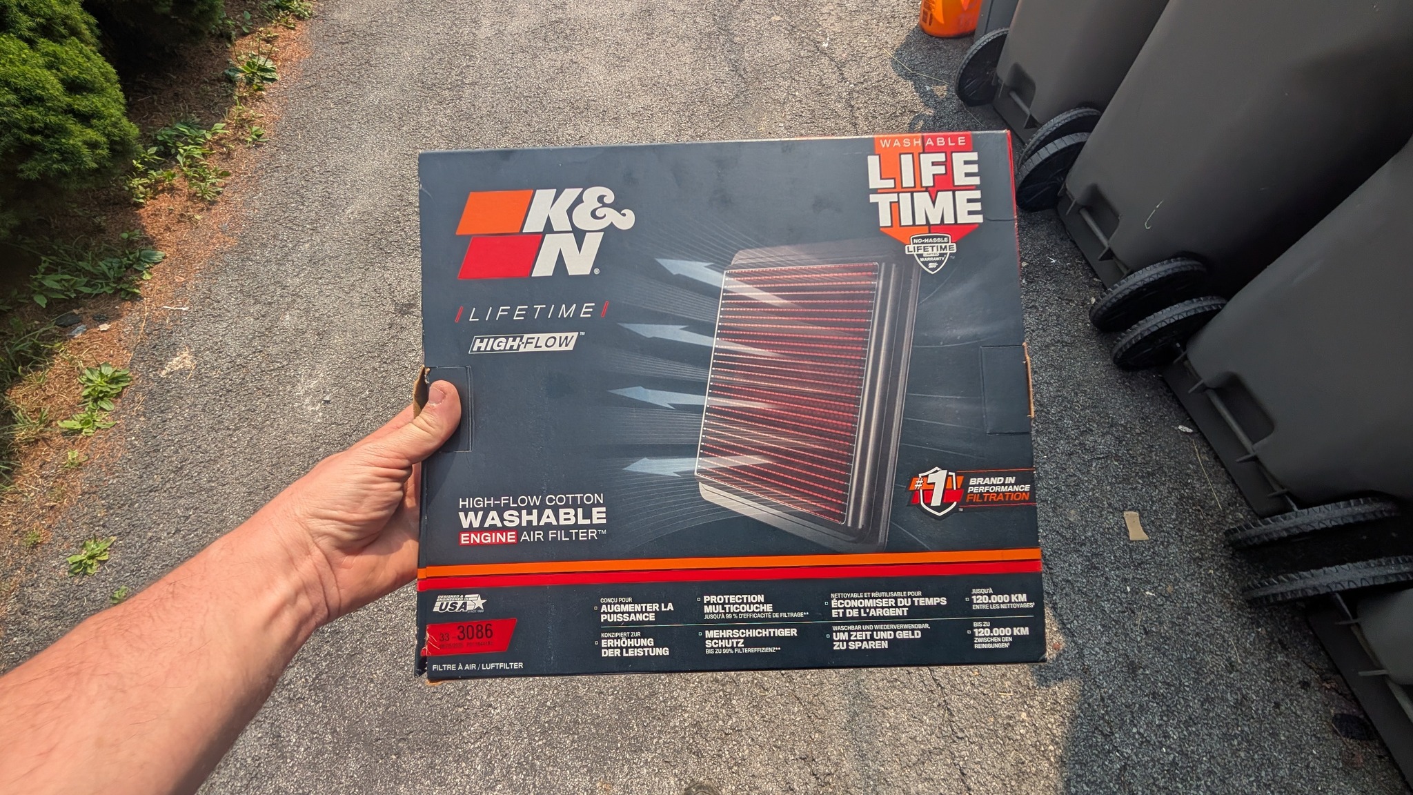K&N Premium High Performance Washable Engine Air Filter, 33-2080 at