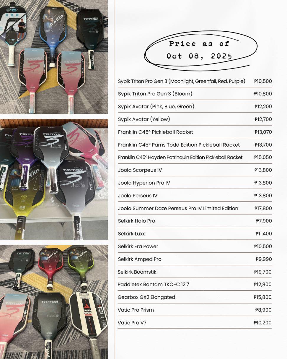 Vietnam - 🏓 Pickleball Paddle Pricelist as of Oct. 8, 2025 🏓 Our ...