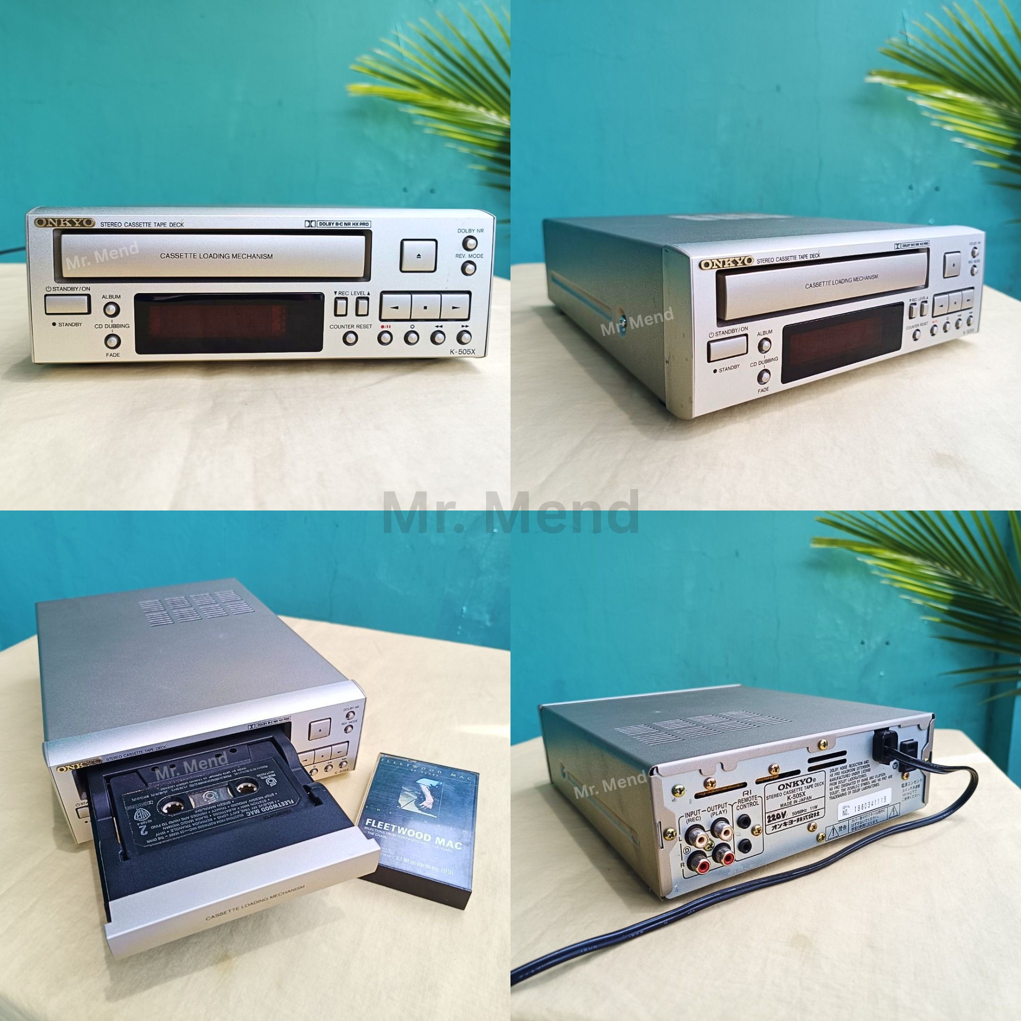 Onkyo K-505X premium auto-reverse stereo cassette deck