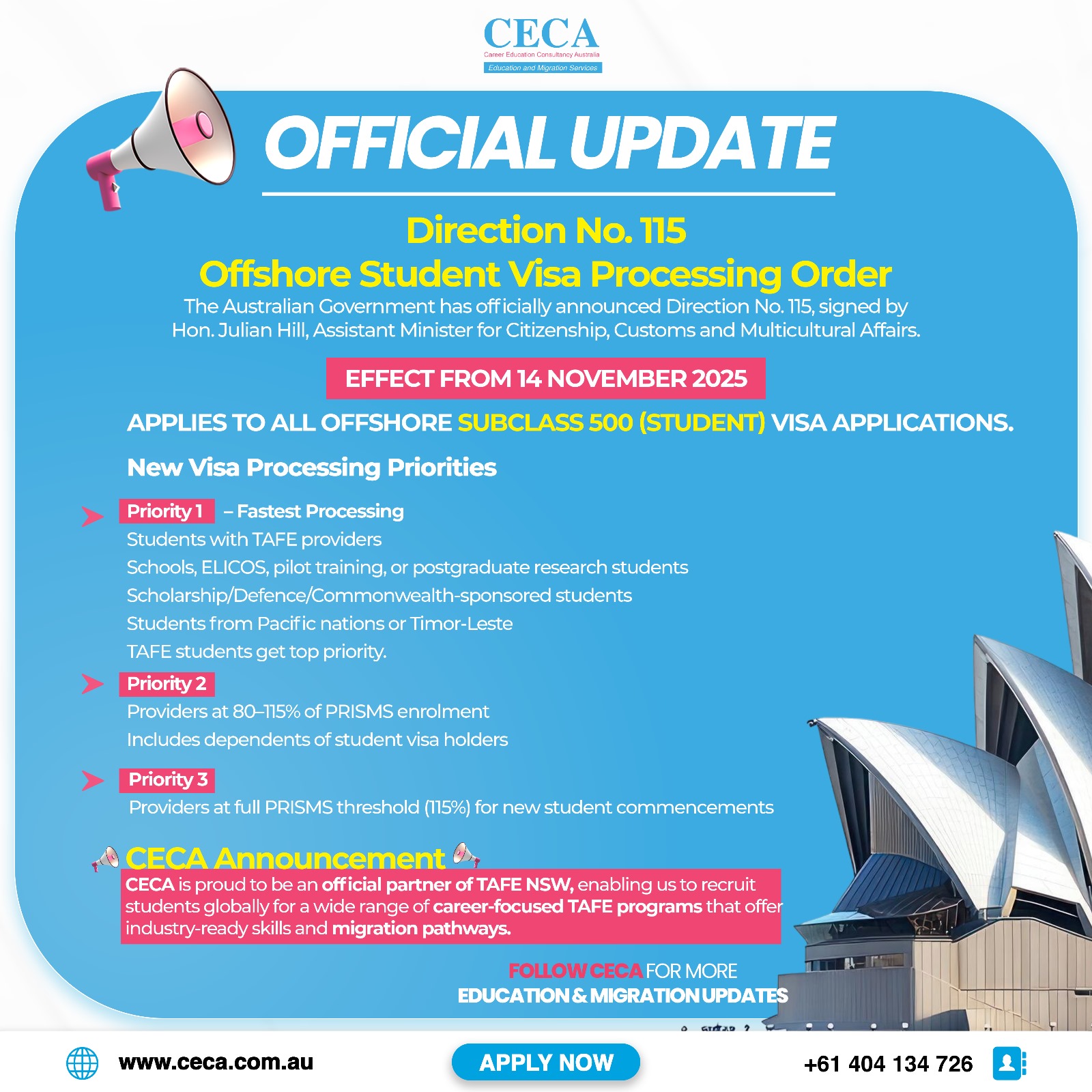 CECA Perth - 📢 Official Update – Direction No. 115... | Facebook