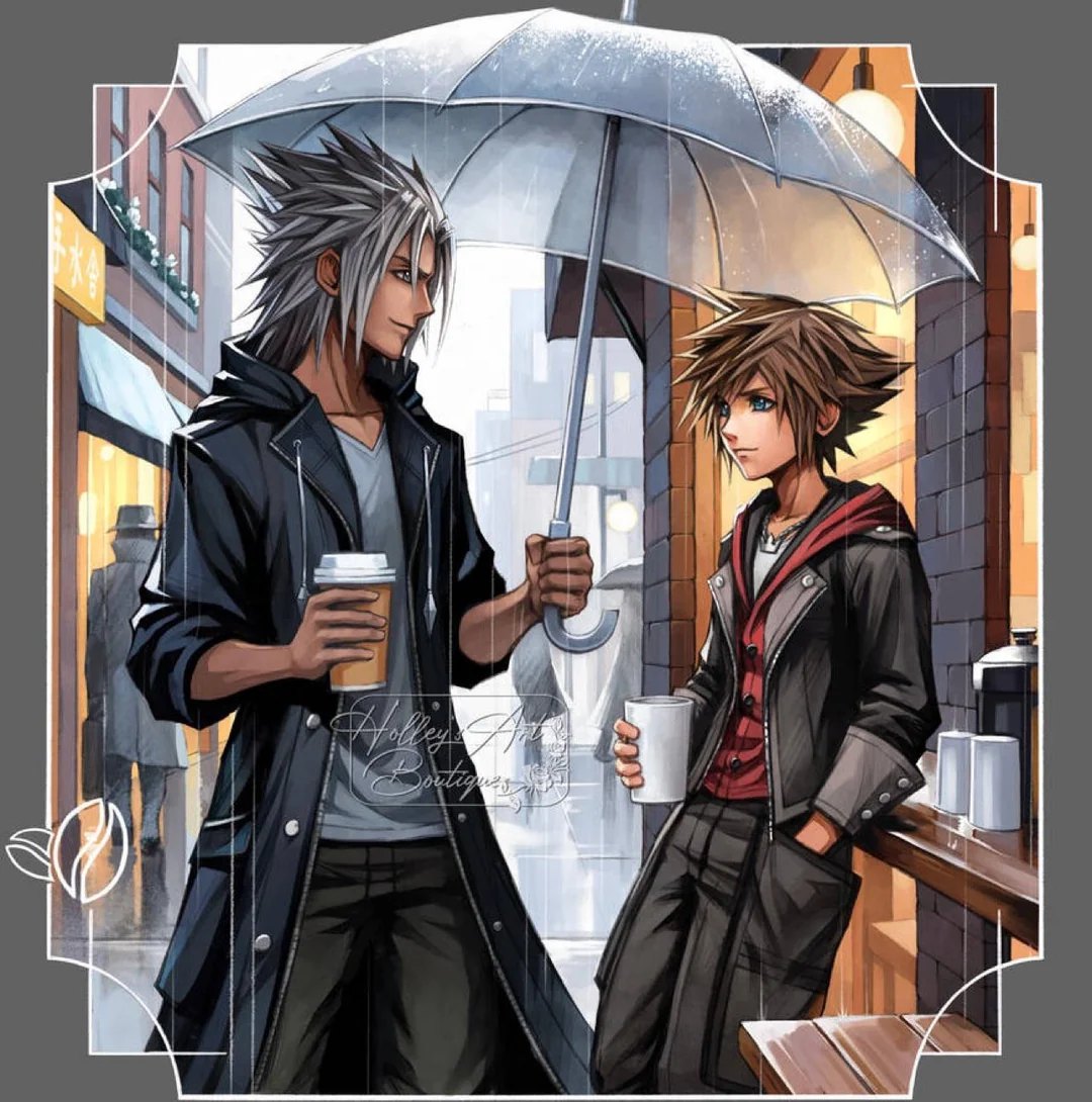 Sora and Xehanort having some coffee in Quadratum 🎨 HollyPolllyy 🎨