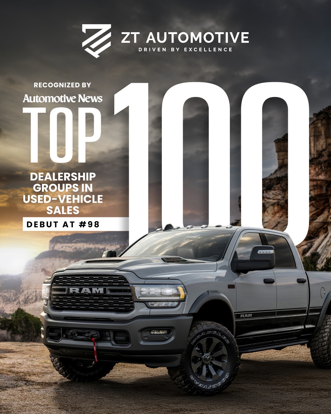 ZT Automotive ranks #98 in Automotive News' top 100 used-vehicle