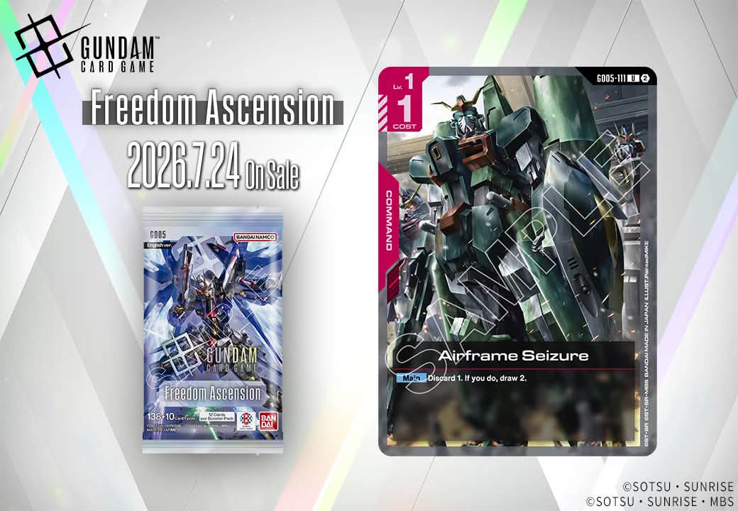 Cards for the new Gundam Card Game - Freedom Ascension set are now