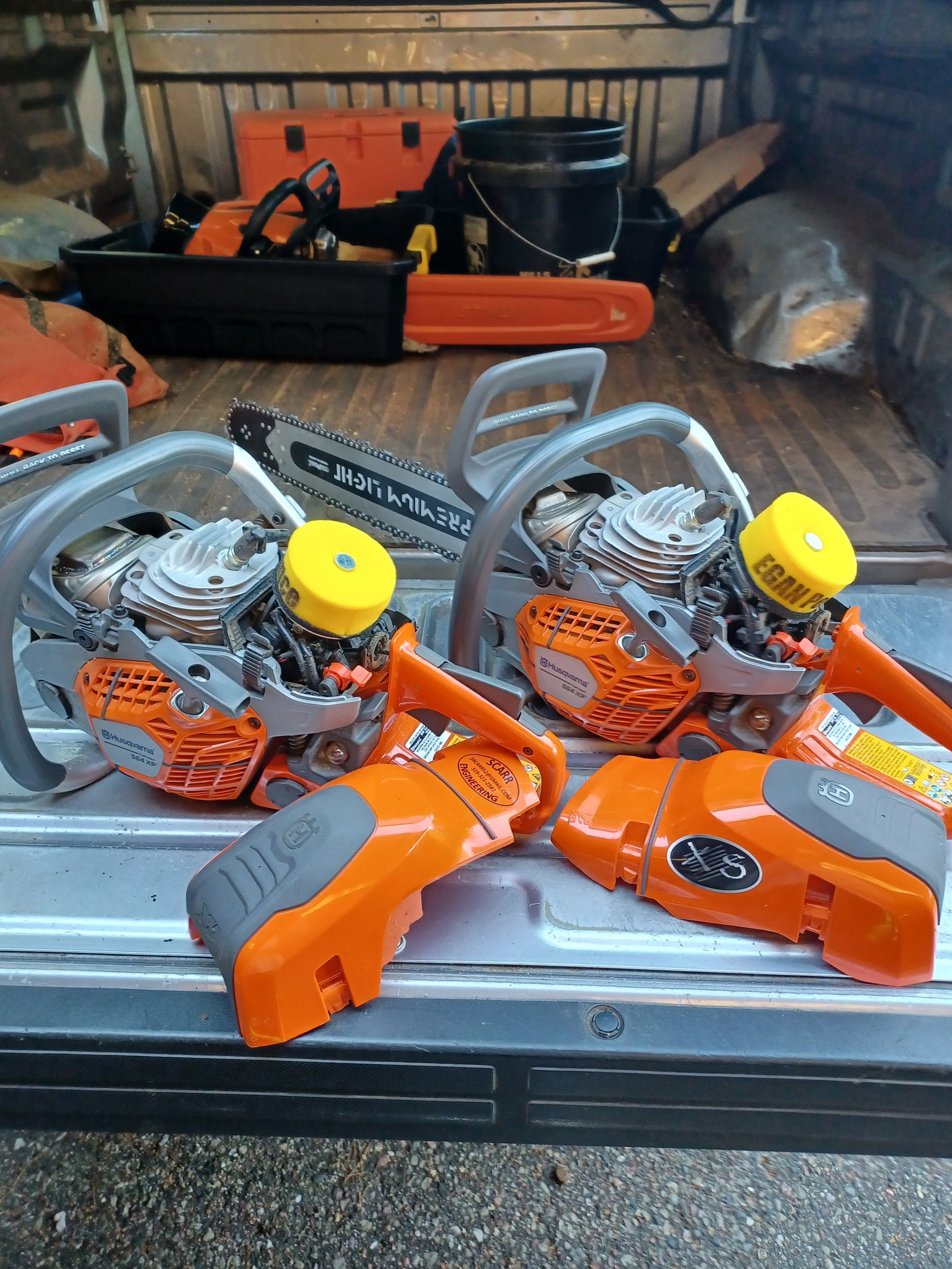 Egan air filter system installation on Husqvarna 564xp chainsaw
